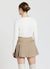 Pleated skort with belt