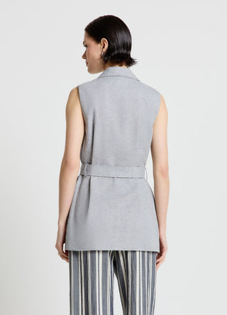 Double-breasted waistcoat with sash
