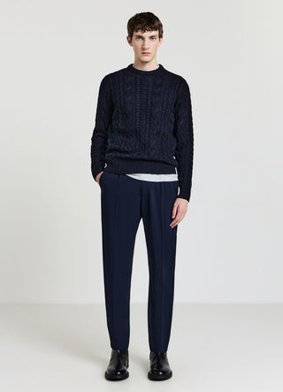 Pullover mit Rundhalsausschnitt und Zopfmuster