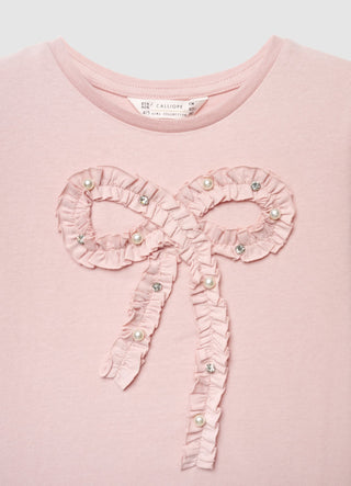 T-shirt with applied bow