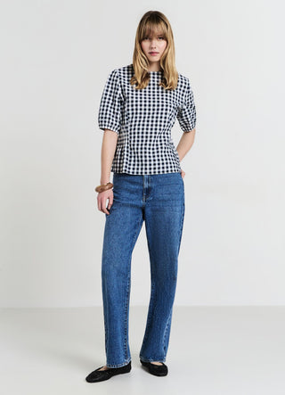 Check patterned blouse
