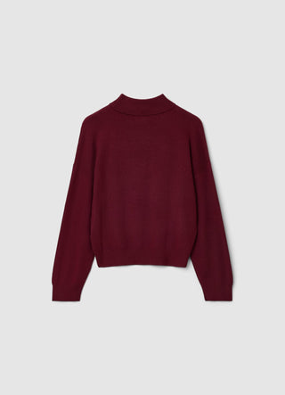 Solid colour Perkins collar jumper
