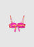 Floral print underwire bandeau bikini top