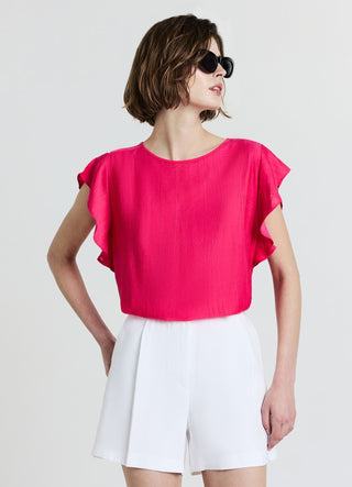 Blusa maniche con rouches
