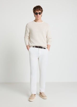 Pantaloni chino misto lino