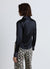 Einfarbiges Crop-Top-Hemd aus Satin-Imitat