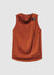 Top simil satin con anello metallico