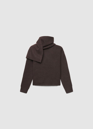 Cardigan con collo sciarpa e bottoni