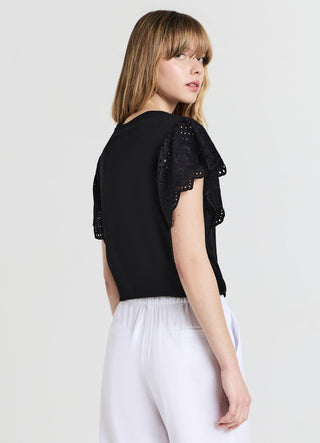 Sangallo ruffle T-shirt