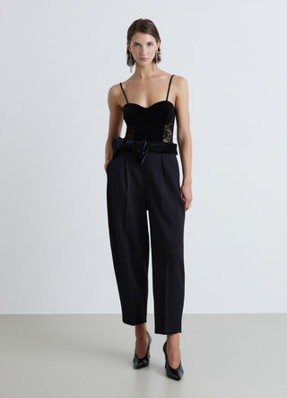 Pantaloni balloon con cintura fiocco
