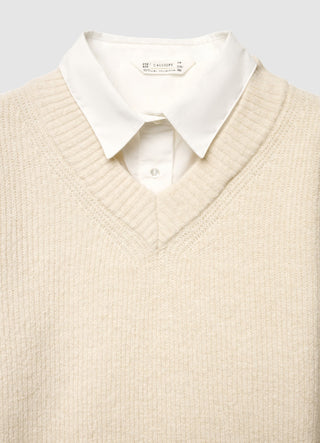 Maglia con colletto a camicia