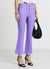 Cropped flare trousers in satin leather