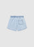 Denim shorts with drawstring and elasticated waistband