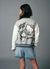 College-Bomberjacke mit Hello Kitty und Kuromi Aufdruck