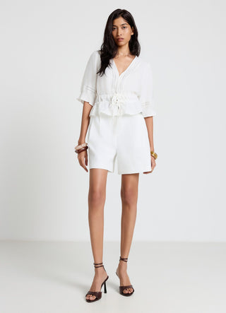 Bermuda shorts with braided belt