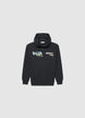 Oversized hoodie with hood and graffiti print - 8-9
