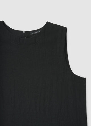 Sleeveless solid-colour blouse