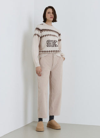 Jacquard-Pullover mit SKI-Schriftzug