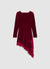 Asymmetrisches kurzes Kleid mit drapiertem Ausschnitt