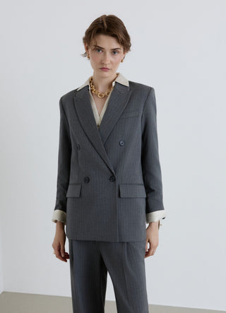Double-breasted pinstripe jacket