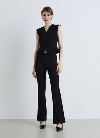 Gilet bustier con scollo a V e bottoni