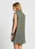 Long sleeveless solid-colour shirt