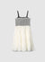 Two-tone dress with wavy straps