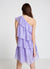Vestito monospalla con balze