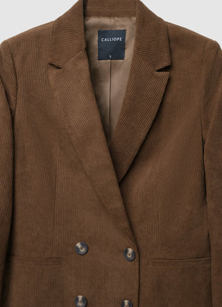 Double-breasted velvet-effect jacket