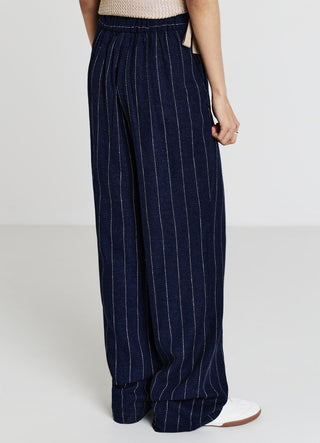 Pantalone straight gessato