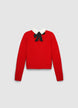 Knitwear with shirt collar and rhinestones - XS
