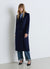 Long double-breasted solid-colour coat