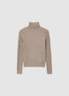 Maglia dolcevita con trecce - S