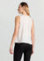 Top similsatin con drappeggio e anello metallico