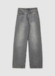 Jeans wide leg con patta asimmetrica - 46