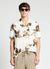 Camicia con stampa floreale misto lino