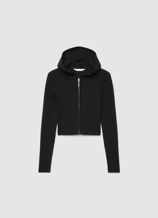 Cardigan con cappuccio e zip