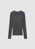 T-shirt a manica lunga a costine con collo alto