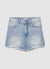 Denim shorts with rhinestones and rips