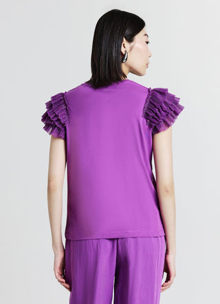 T-shirt maniche tulle