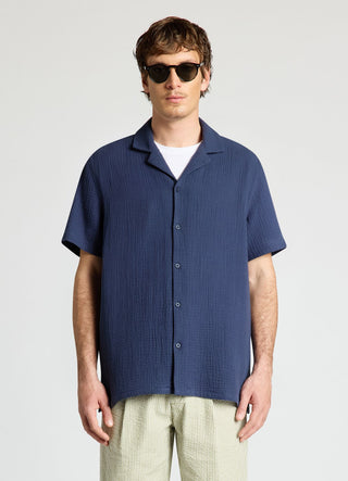 Plain-colour bowling shirt