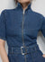 Denim-Anzug mit Gürtel