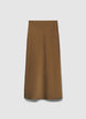 Gonna midi similsatin tinta unita - XS