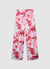Pantaloni palazzo similsatin con stampa floreale