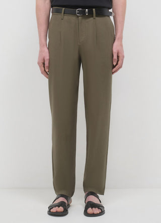 Linen-blend chino trousers