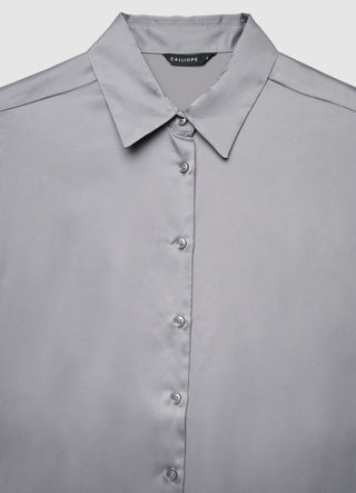 Camicia classica tinta unita similsatin