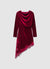 Asymmetrisches kurzes Kleid mit drapiertem Ausschnitt