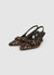 Slingback con fiocco fantasia animalier