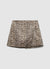 Gonna-pantalone simil satin con stampa animalier
