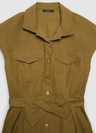 Vestito chemisier smanicato con cintura